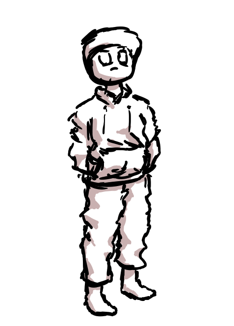 a doodle of me, looking mostly expresionless, but maybe leaning towards anger