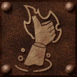 a lower res icon depicting a hand rising from lava